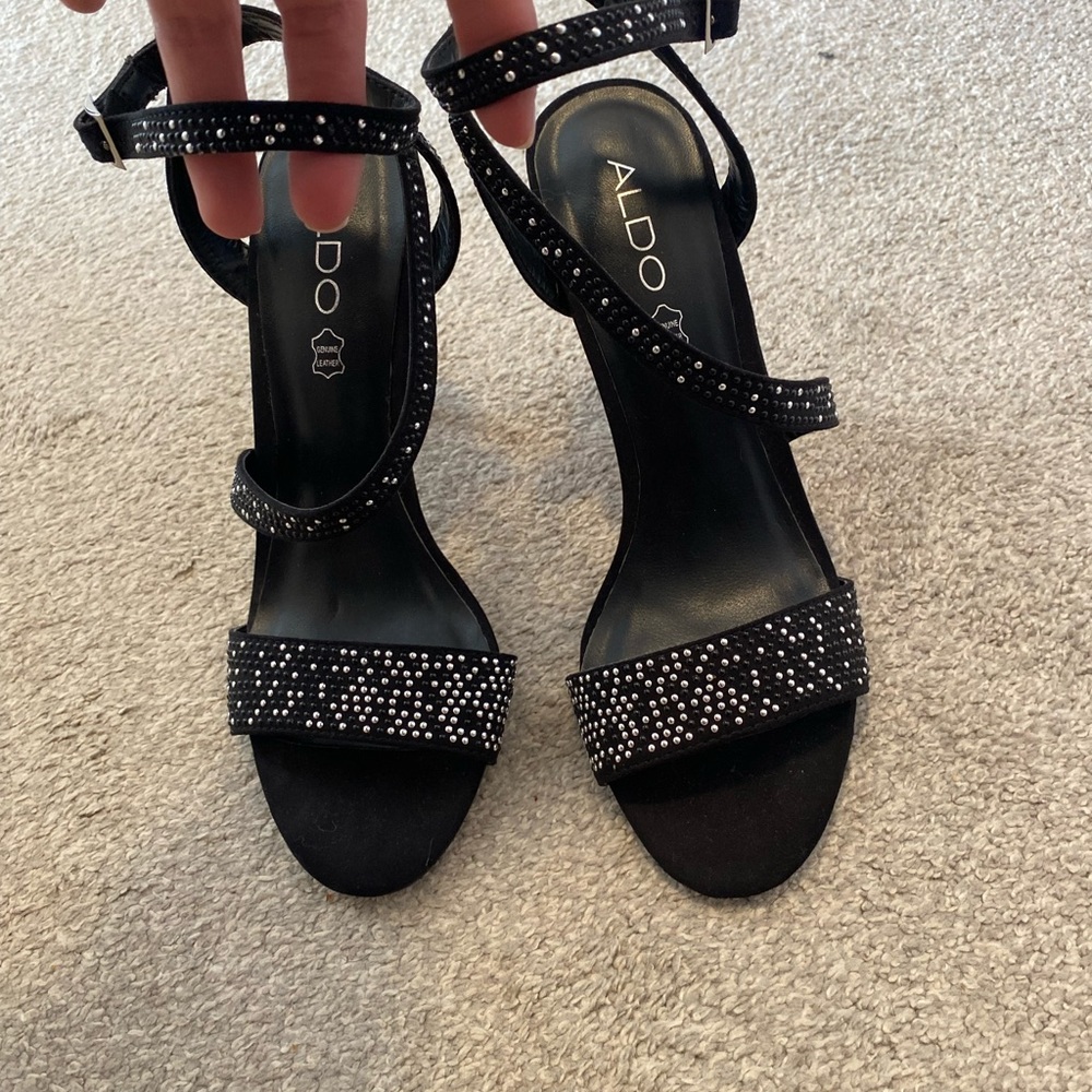 Aldo Studded Black Suede Heels Size Great Condition! - Picture 6 of 7
